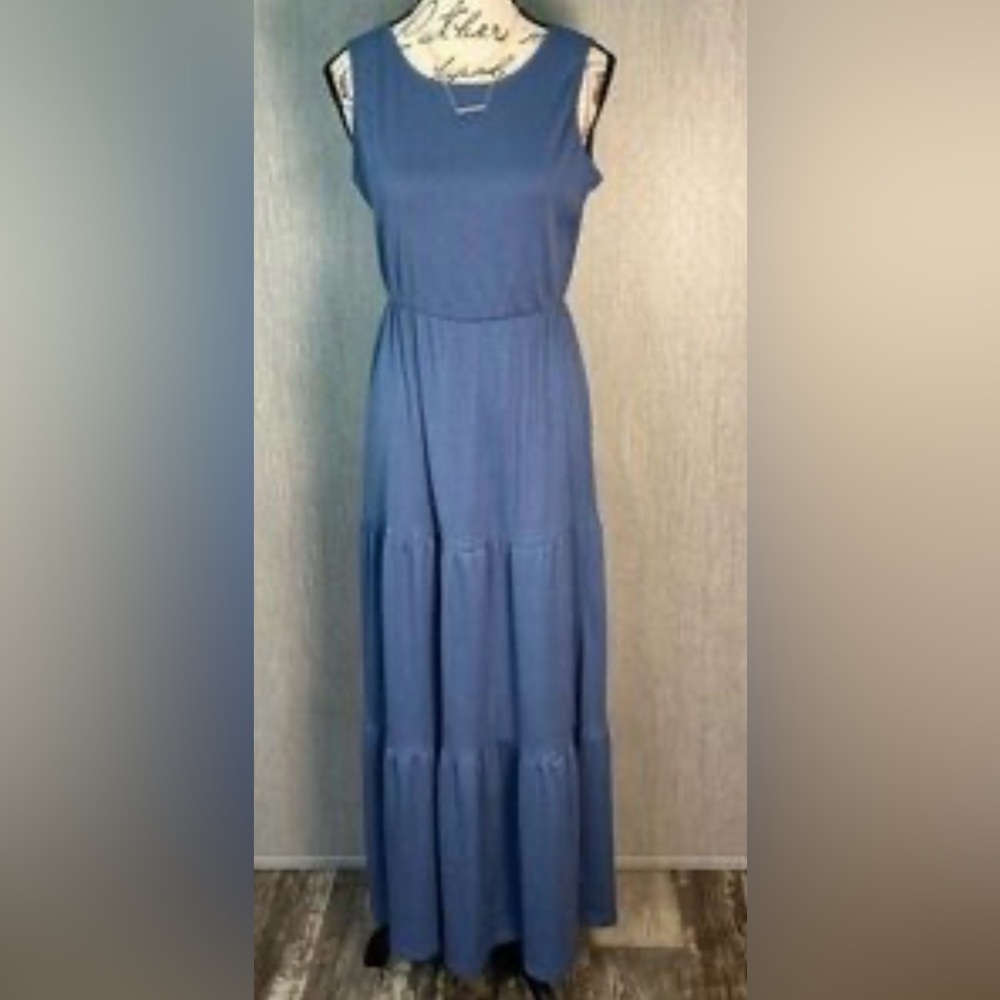 GILLI Karissa Sleeveless Maxi Dress Blue - Size XXL